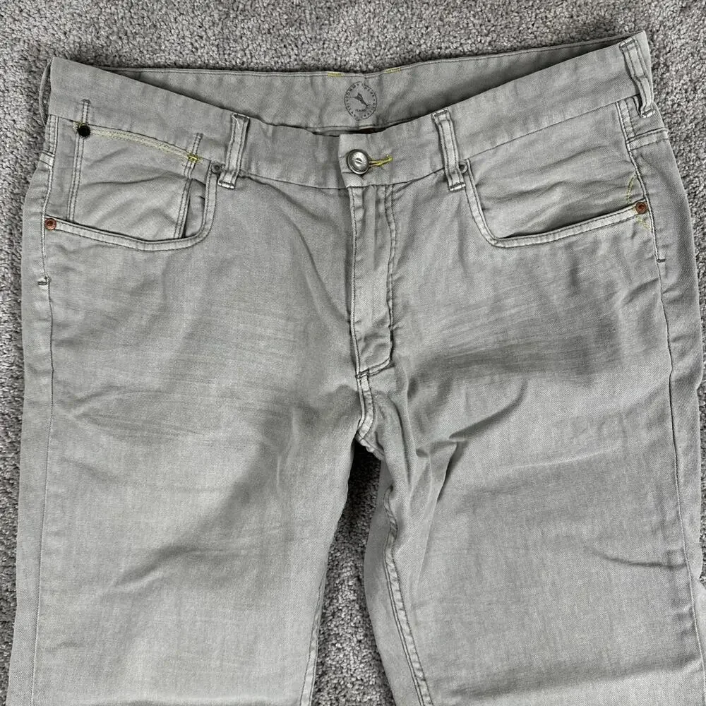 Tommy Bahama Pants Mens 38x34* Light Pigment Dye Gray Linen Cotton Blend (38x30)